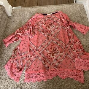 Pink Flowy Kimono Cardigan